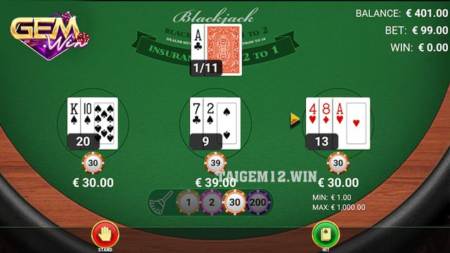 Quy định về bộ bài - Các quy định thắng trong Blackjack 
